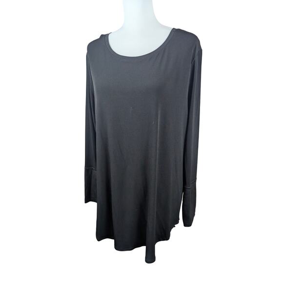 Nygard Women's Black Long Sleeve Blouse Top Soft Travel Wrap Back Detail Large - Picture 3 of 8